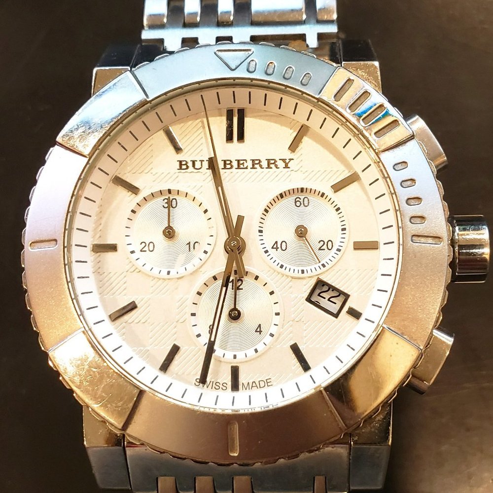 Burberry Trench Silver Chronograph Watch
